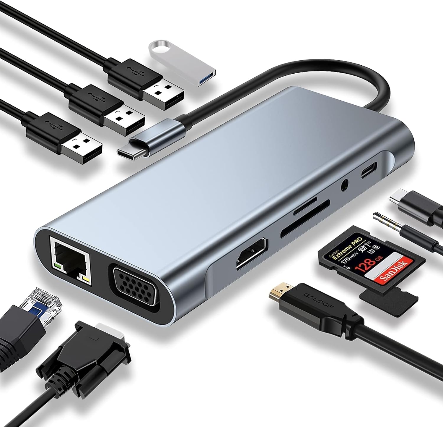 موزع USB-C‏ 11 في 1 بدعم 4K
